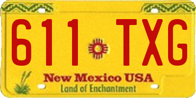NM license plate 611TXG