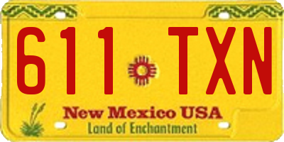 NM license plate 611TXN