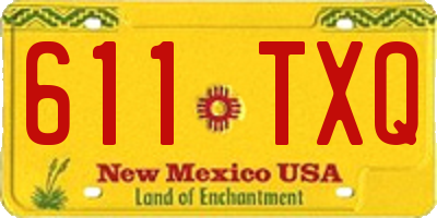 NM license plate 611TXQ