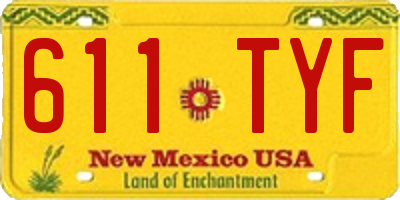 NM license plate 611TYF