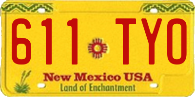 NM license plate 611TYO
