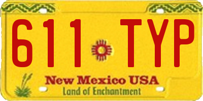 NM license plate 611TYP