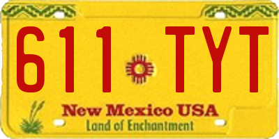 NM license plate 611TYT