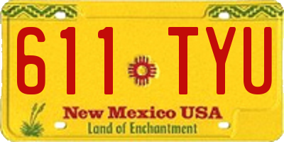 NM license plate 611TYU