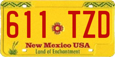NM license plate 611TZD