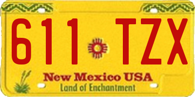 NM license plate 611TZX