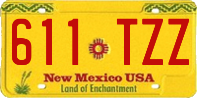 NM license plate 611TZZ