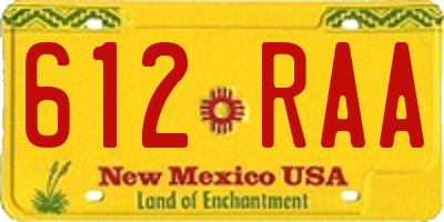 NM license plate 612RAA