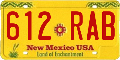 NM license plate 612RAB