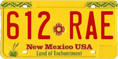 NM license plate 612RAE