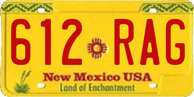 NM license plate 612RAG