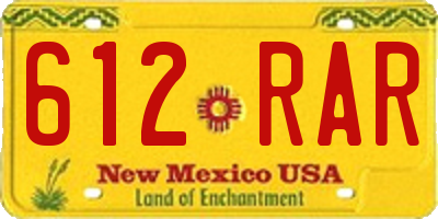NM license plate 612RAR