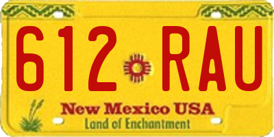 NM license plate 612RAU