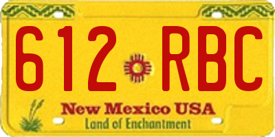 NM license plate 612RBC
