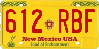 NM license plate 612RBF