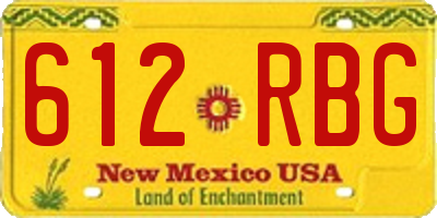 NM license plate 612RBG