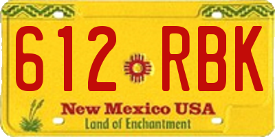 NM license plate 612RBK