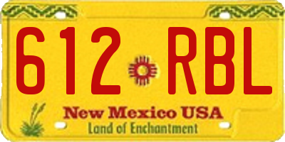 NM license plate 612RBL