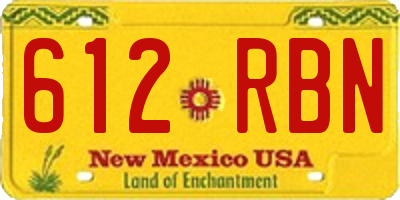 NM license plate 612RBN