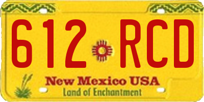 NM license plate 612RCD