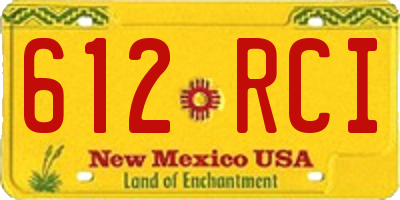 NM license plate 612RCI