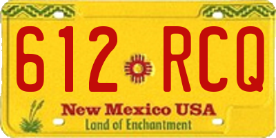 NM license plate 612RCQ
