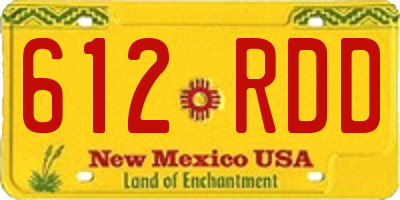 NM license plate 612RDD