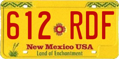 NM license plate 612RDF