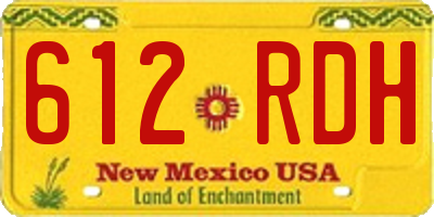 NM license plate 612RDH