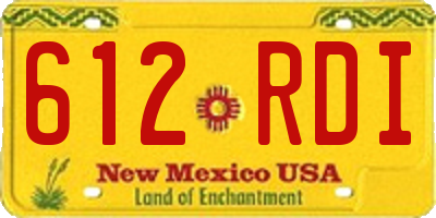 NM license plate 612RDI