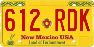 NM license plate 612RDK