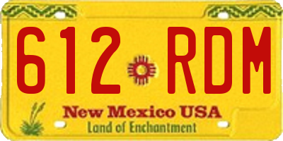NM license plate 612RDM