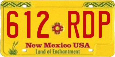 NM license plate 612RDP
