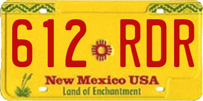 NM license plate 612RDR