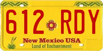 NM license plate 612RDY