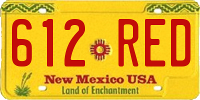NM license plate 612RED