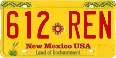 NM license plate 612REN