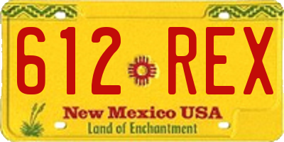 NM license plate 612REX
