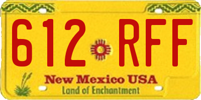 NM license plate 612RFF