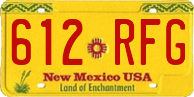 NM license plate 612RFG