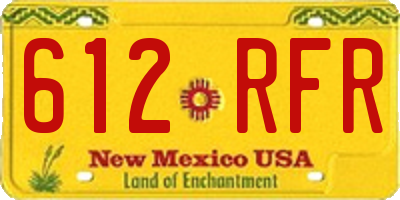 NM license plate 612RFR