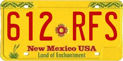 NM license plate 612RFS