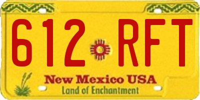 NM license plate 612RFT