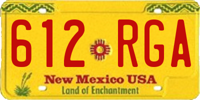 NM license plate 612RGA