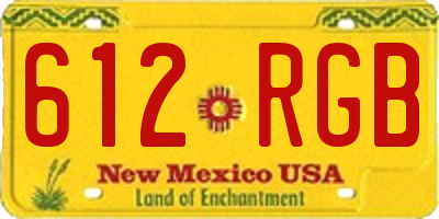 NM license plate 612RGB