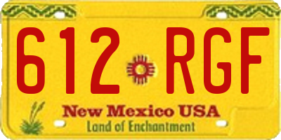 NM license plate 612RGF