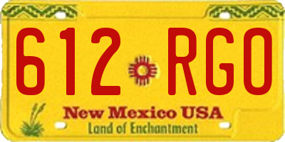 NM license plate 612RGO