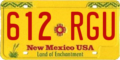 NM license plate 612RGU