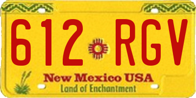 NM license plate 612RGV