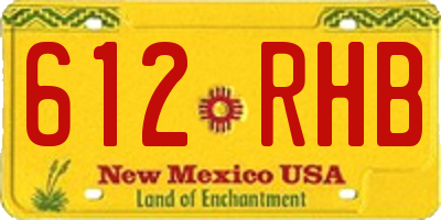 NM license plate 612RHB